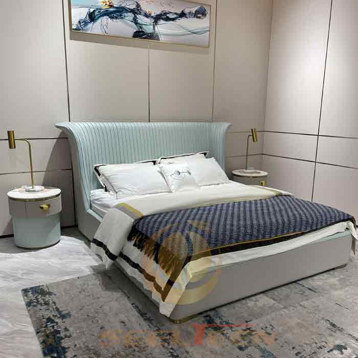 Bedroom beds for sale light green hotel use Seelteen