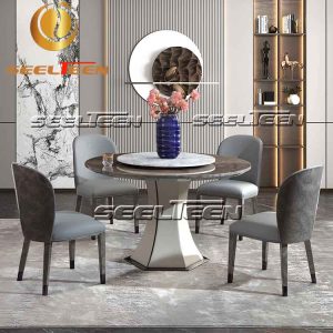 Marble round dining table