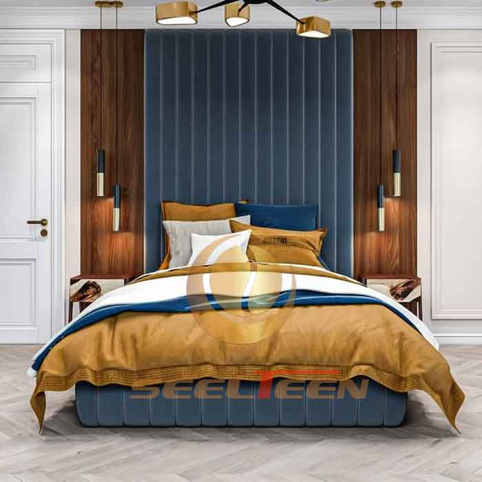 King size bed room set yellow and blue - Seelteen Furniture