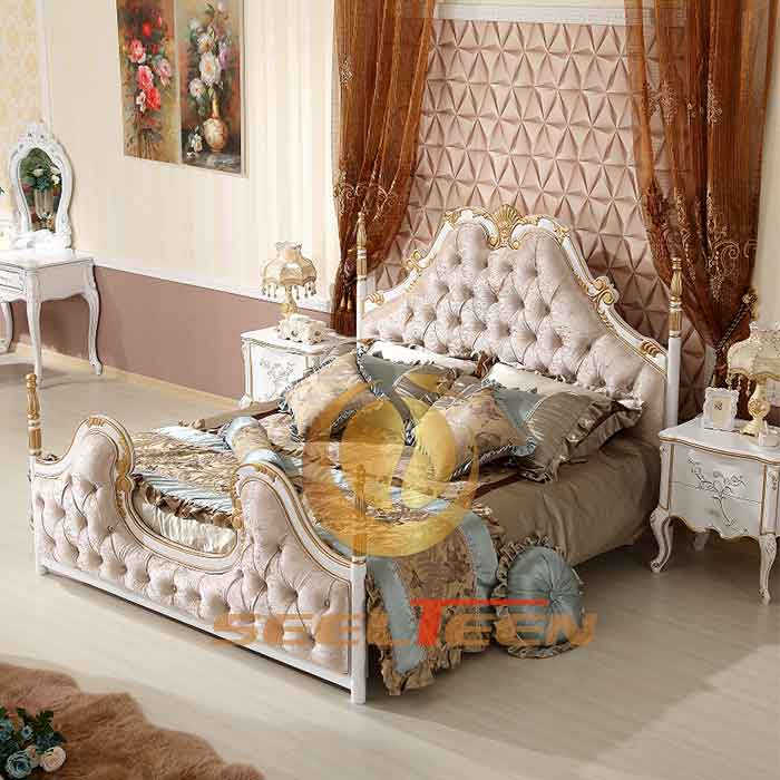 Double beds size elegant retro European style Seelteen