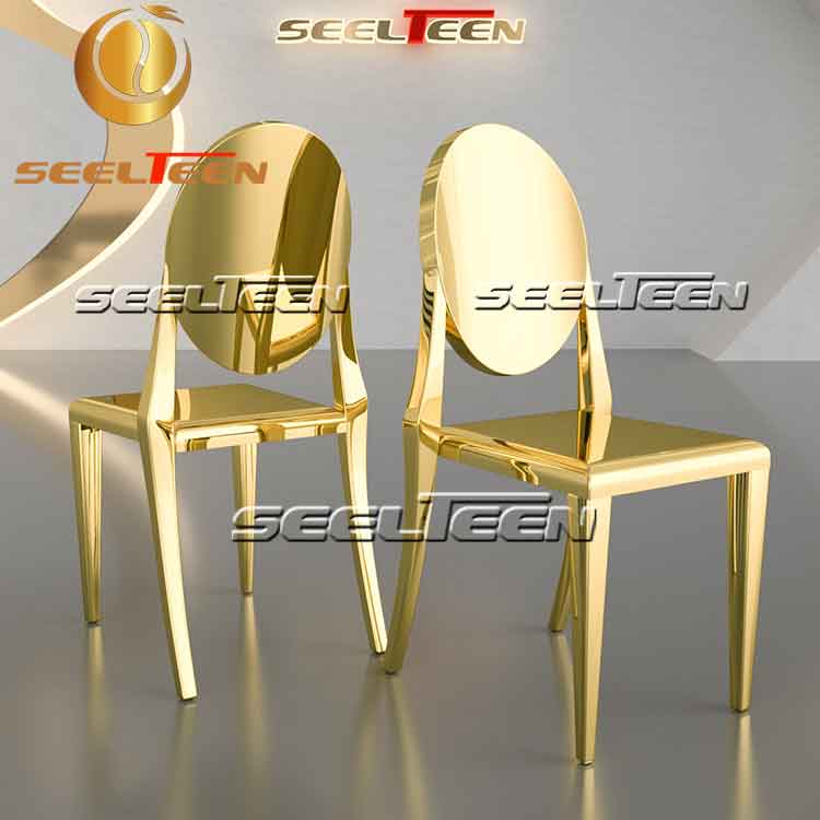 Ghost dining chair gold stainless steel frameSeelteen