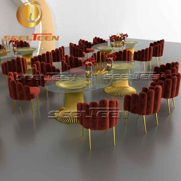 Glass table for restaurant