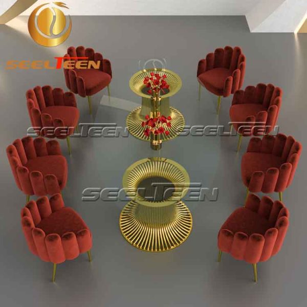 Glass table for restaurant