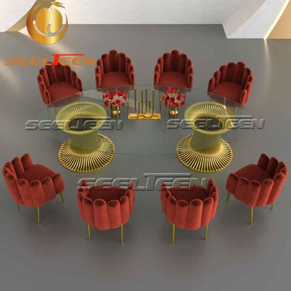 Glass table for restaurant