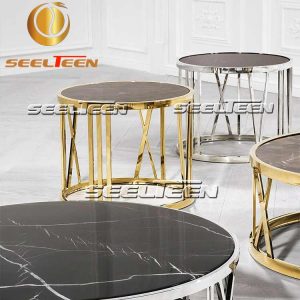 Brown marble coffee table