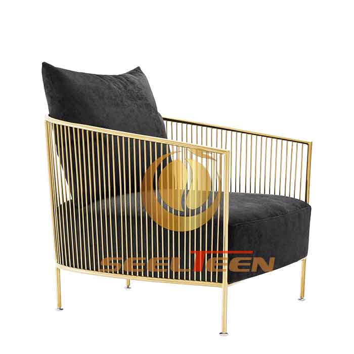 Knox chair with black velvet lounge furniture Seelteen