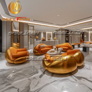 Orange Chaise Sofa