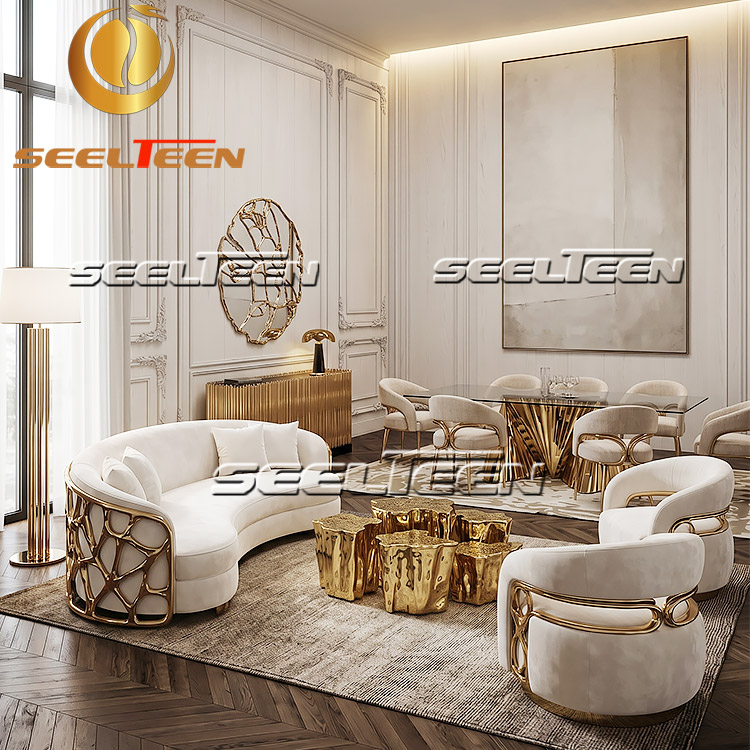 Sculptural Luxe with Curved Sofas